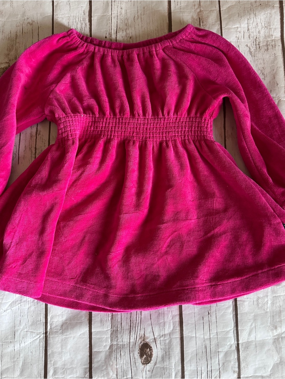 Polarn O Pyret pink velour dress vguc 6/9